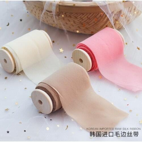 6cm Burred Ribbon Fresh Flowers Bouquet Wrapping Ribbon Wedding Decoration Bridal Bouquet Decoration Ribbons