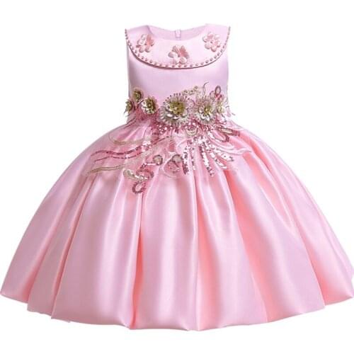 Summer Toddler Dresses for Girls Children elegant princess Flower Girl Dress for Wedding Birthday Party easter princess Costume