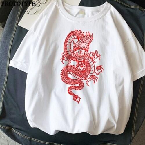 Summer Female T-Shirt Women Harajuku Shirt Aesthetic Chinese Dragon Oversized T-shirt Printing Tops Tshirts Woman Casual Clothes
