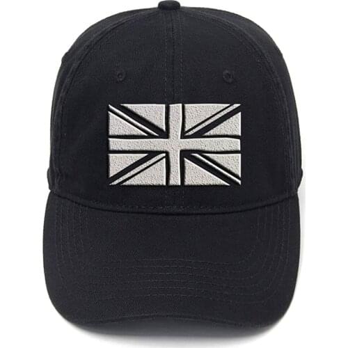 Lyprerazy Union Jack Flag Washed Cotton Adjustable Men Women Unisex Hip Hop Cool Flock Printing Baseball Cap