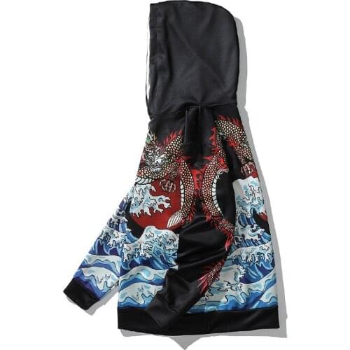 Mens Clothing 2021 Autumn Mens Loose Anime Sweater Hooded Chinese Style Jacket Casual Mens Printing Sweatshirt Zip Up Hoodie