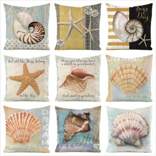 45cm*45cm A lot of shells imitated silk fabric throw pillow covers couch cushion cover home decorative pillows