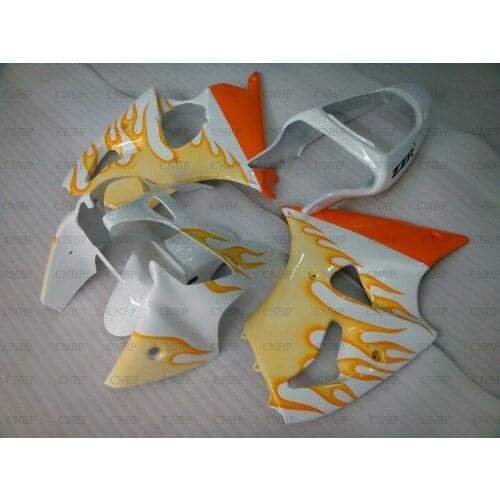 Ninja ZX-6r 2000 - 2002 Bodywork Ninja ZX-6r 2000 Plastic Fairings for Kawasaki ZX6r 00 White Yellow Frame Full Body Kits
