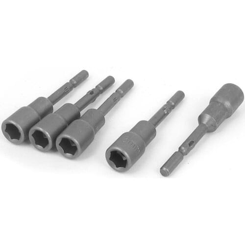 2016 Newest 5pcs 8mm Hex Hexagon Socket Nut Driver Screwdriver Bit Adapter Power Drill Tool