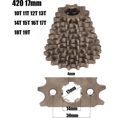 Front Engine 420# 17mm 10T 11T 12T 13T 14T 15T 16T 17T 18T 19T Teeth Chain Sprocket With Retainer Plate Locker