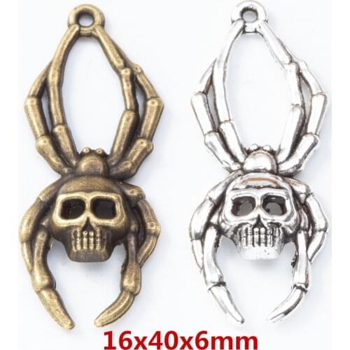 20 pieces of retro metal zinc alloy spider Pendant for DIY handmade jewelry necklace making 8210