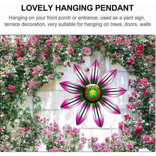 Hot Metal Flower Wall Art Sculpture Outdoor Hanging Ornament for Garden Home Decor 2021