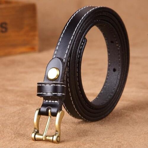 Boutique cowhide slim waist belt ladies denim vintage zinc alloy buckle girdle trend belts ceinture Fashion designer women jean