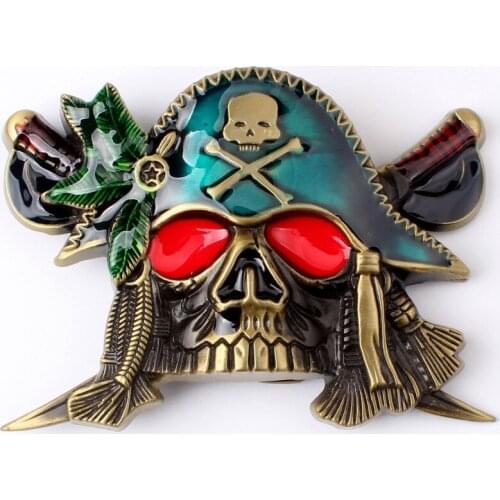 Skull skeleton belt buckle Belt DIY accessories Western cowboy style Smooth belt buckle Punk rock style k27