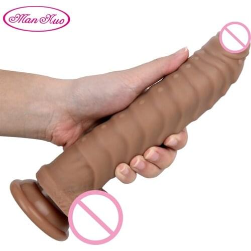 Man Nuo Realistic Monster Dildo Huge Soft Liquid Silicone Big Penis Suction Cup Sex Toys for Woman Masturbation Adult Anal Toy
