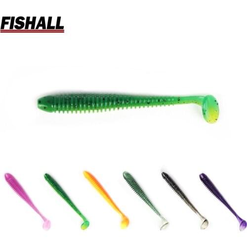 Fishall Soft Lure Swing Impact 50mm 75mm 85mm Double Color Salt Fish Smell Silicone Fishing Bait