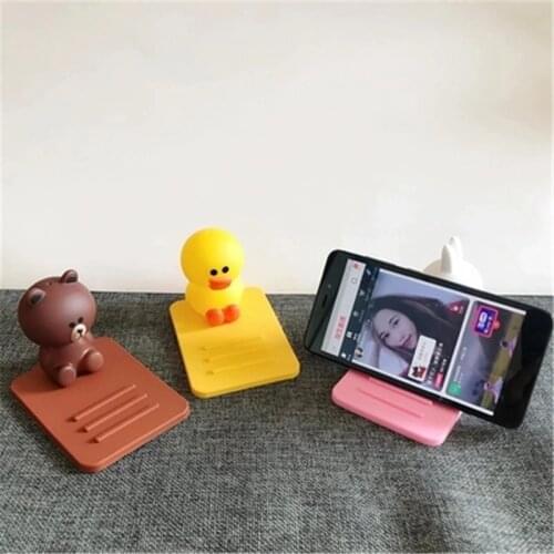 Cartoon Character Silicone Doll Desktop Mobile Cell Phone Holder Stand For iPhone iPad Smartphone Desk Tablet Bracket Mini Lazy