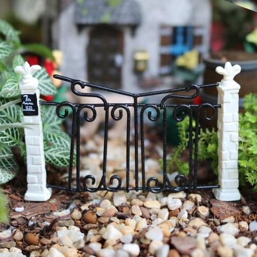 FairyCome Mini Gate Fairy Garden Miniatures Gate Fence Garden Decoration Fairy Accessories Entryway for Miniature Residences