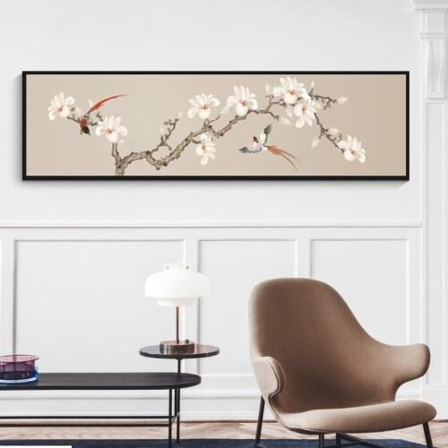 Plum Blossom Orchid Bamboo Chrysanthemum Wall Picture Modern Chinese Ink Painting Style Canvas Print Painting Wall Art Poster