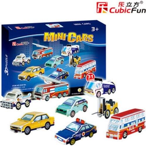 T83 3D Puzzles DIY mini Cars airplane three-dimensional puzzle children creative educational toy