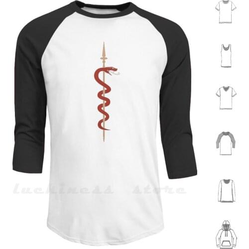 Red Viper & Spear Hoodie Long Sleeve House Stark Direwolf Sigil Heraldry Heraldic Stark