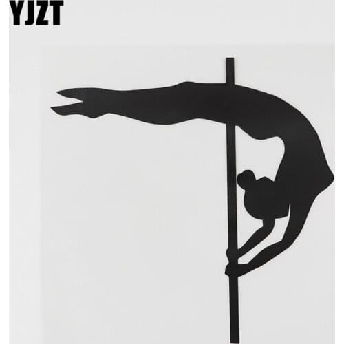 YJZT 12.6CMX12.9CM Sexy Girl Pole Dancing Dancer Decal Vinyl Car Sticker Black/Silver 8A-0773