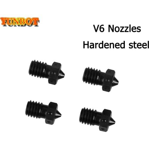 Top Quality Hardened Steel V6 Nozzles For High Temperature 3D Printing PEI PEEK Carbon Fiber Filament For E3D Titan Aero Hotend