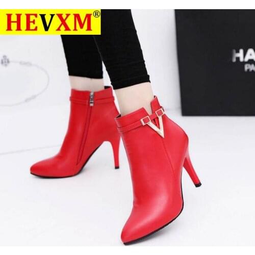 HOT Autumn Stiletto Thin High Heels Zipper Style Sexy Womens Boots Bota Feminina Pointed Toe Faux Leather Green Ankle Boot