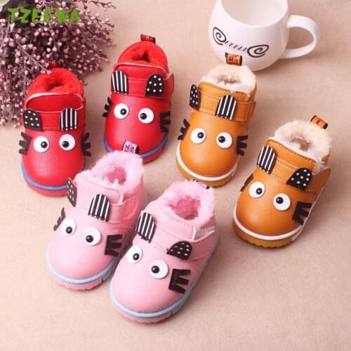 2020 Baby Girls Snow Boots Kids Winter Shoes Warm Plush Soft Bottom Children Boots Fashion Toddler Shoes Baby Winter Boots