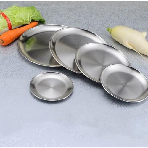 1pcs Gold Dinnerware Christmas Dessert Plates Fruit Dish cake Serving Tray Nordic Stainless steel Tableware Silver Dinner Dishes