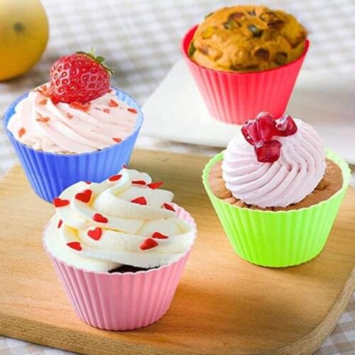 10PCS Reusable Silicone Cupcake Liner Mold Muffin Cases Round Shape Cup Cake Tools Bakeware Baking Pastry Tools Cake Mold