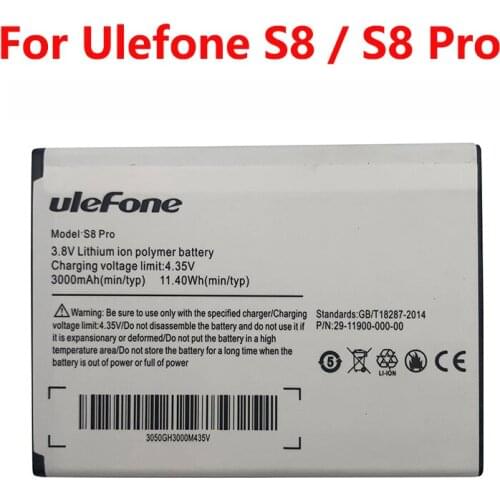 100% New Original Ulefone S8 Replacement 2500mAh Parts backup battery for Ulefone S8 Pro MT6737 Smart Phone