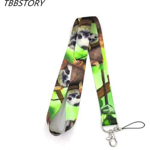 12Pcs Animal sloth Cartoon Neck Strap Lanyard for keys ID Card badge holder Mobile Phone Straps DIY Hang Rope Lariat Lanyards