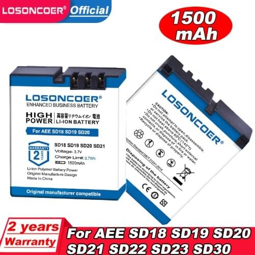 1500mAH For AEE SD18 SD19 SD20 SD21 SD22 SD23 D30 DS-SD20 DS-D30 ASTAK Action Pro CM7000 CM-7200 ROLLEI 3S 4S 5S SD20F