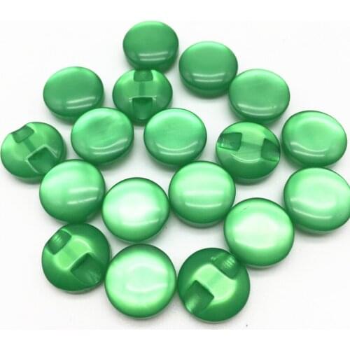 200pcs 12.5mm Round Resin Green Pearl Buttons Sewing 2 Holes Doll Dress Shiny Button For Scrapbooking Cardmaking