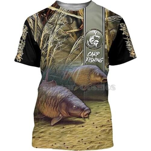 2021 New Fashion Men Hoodies 3D Print T shirt New Carp Fashion Animal Fishing Art T shirt Tees Shorts Sleeve Apparel Unisex -4