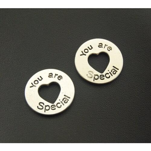 5Pcs 24mm Tibetan Silver Color You Are Special Charm Jewelry Making DIY Handmade Craft A1072