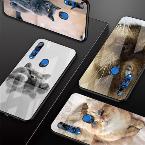 British Shorthair cat empered Glass Phone Case For Huawei honor 8X 9 10i 20i 20Lite 20Pro 30 Pro Cover Shell