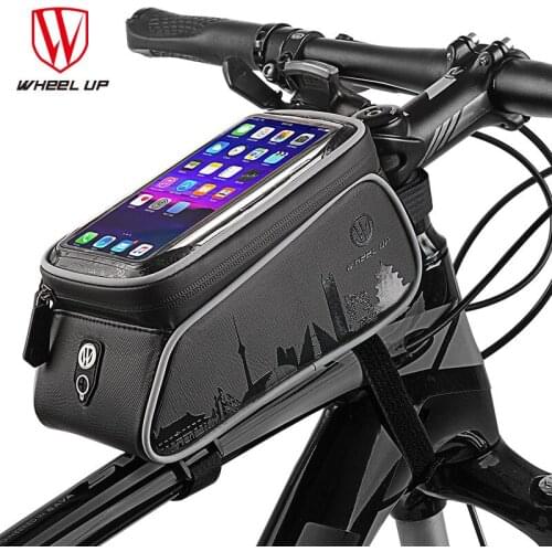 WHEEL UP Touch Screen Front Top Tube Bicycle Bags Rainproof MTB Road Cycling Bags 6.0 Inch Bike Cell Phone Cases New Selling
