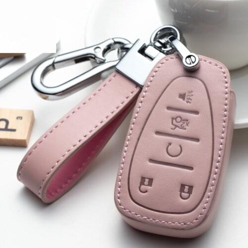 Leather Car Key Case Cover for chevrolet cruze spark camaro Volt Bolt Trax Malibu Accessories Auto Key Covers Protect