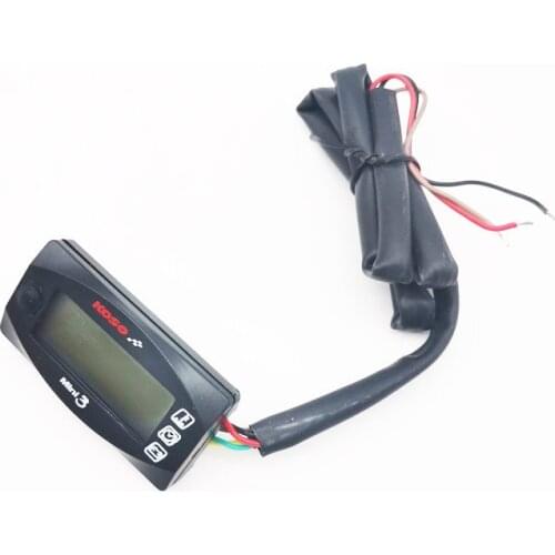 Motorcycle Digital Gauge Low Voltage Warning + Clock+Air Temperature Meter Black