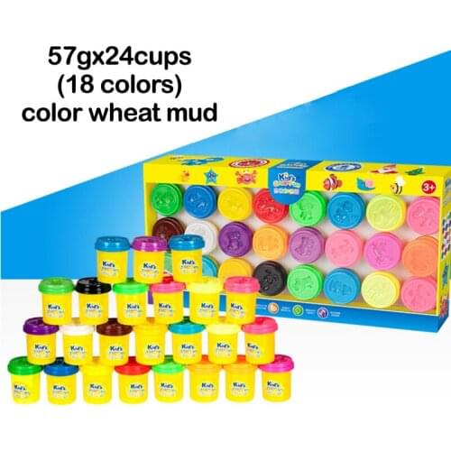 Childrens educational toys DIY handmade colorful playdough Color mixing Plasticine wheat Safe clay 24 colors