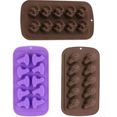 Halloween Bat Skull Chocolate Silicone Mold Candy Biscuit Baking Mold Kitchen Accessories Non-stick Halloween Mold Cake Tool