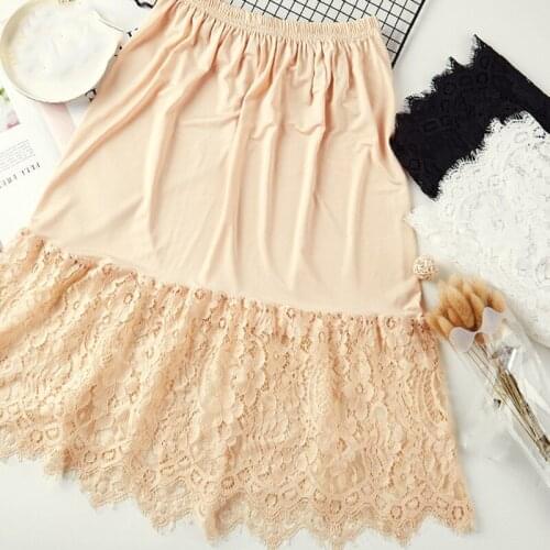 2020 Fashion New Women Elegant Sexy Lace Hollow Out Skirts Fashion Solid Mesh Skirt Summer High Waist Skirt