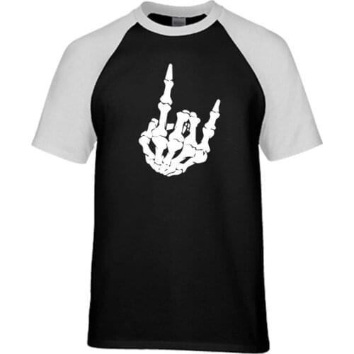 Skull Finger Coolest Graphic t shirt 2020 new summer 100% cotton high quality raglan men t-shirt casual top tees S-2XL