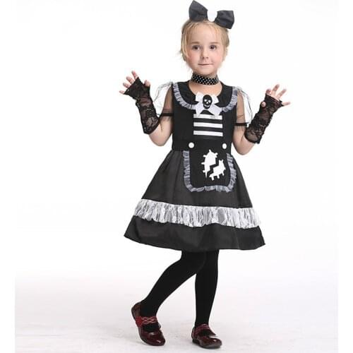 Halloween Costume for Kids Party Anime Cosplay for Girl Maid Dress Children Dance Performance Clothing Set Role-playing Clothes