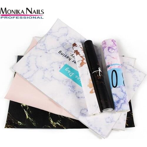INS 6 Marble Styles Nail Table Mat Washable Foldable Hand Arm Rest Cushion Table Mat Manicure Tool For Nail Art Salon Practice