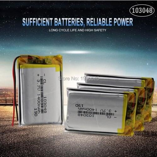 3.7V 1400mAh 103048 Li-ion Battery li-ion Lipo Rechargeable Battery For Bluetooth speaker earphone Power bank E-book GPS