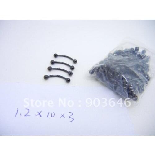 LOT50pcs Free Shippment Body Piercing Jewelry - Eyebrow Tragus Bar Piercing Curved 16g