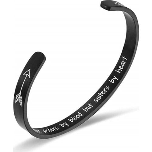 Best Friends Bracelets Graduation Farewell Gifts Friendship Jewelry “Not Sisters by Blood But Sisters by Heart” Bangle Bracelet