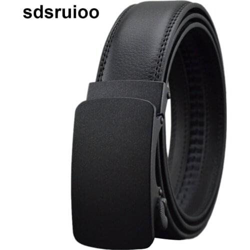 Matte Designers Mens Automatic Buckle Genuine Leather Luxury Belts Business Male Alloy Buckle Belts for Men Waist Belt