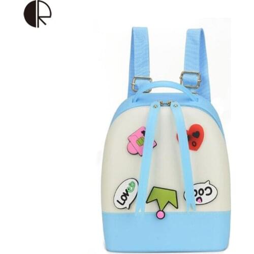 2018 Boys/Girls Cute Cartoon Bagpack Children Silica Gel Jelly Bag Kindergarten Letter Stitching Backpack Candy Bags for Toddler