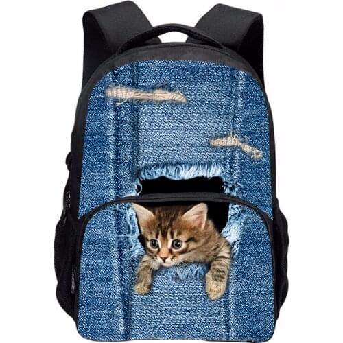 Fashion Backpack Naughty Cat Dog Pattern Teenage Child Animal 3D Prints School Bagpack Men Women High-capacity Travel Backpack