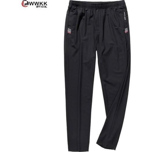 WWKK Men Running Sport Pants With Zipper Pockets Football Training Joggings Sweatpants Basketball Soccer Trousers