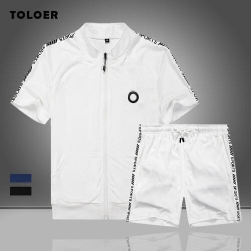 2021 New Mens Summer Set Casual 2 Pieces Sportswear Fashion Printing Men Tracksuit Loose Zipper Jogging Suit Shirts+Shorts Set